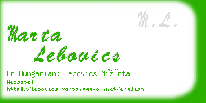 marta lebovics business card